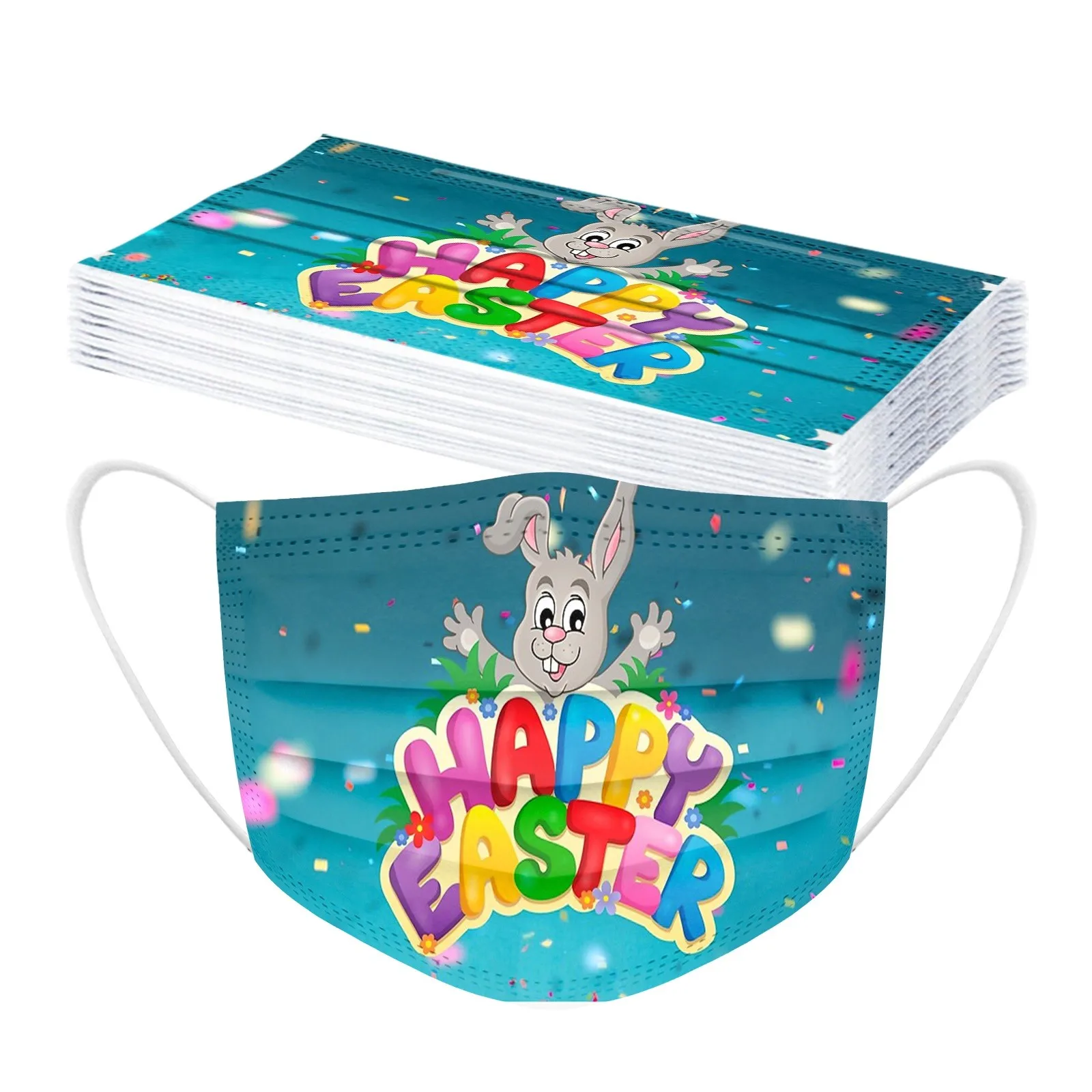

Easter Adult Tie-dye Gradient Printed Mask Three-layer Dust-proof Disposable Breathing Protection Outdoor Lovely Mouth Face Mask