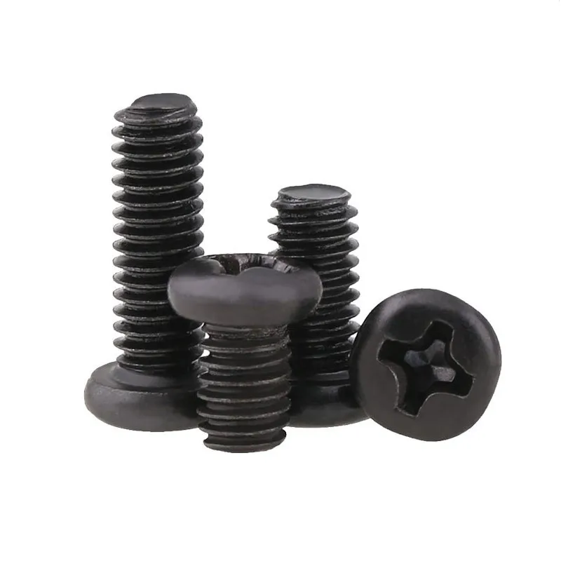 

Phillips Screws M2/M2.5/M3/M4*3/4/5/6/8/10/12/16/20/30mm cross Flat/Pan Head Thread Metric Machine screw black finished bolt
