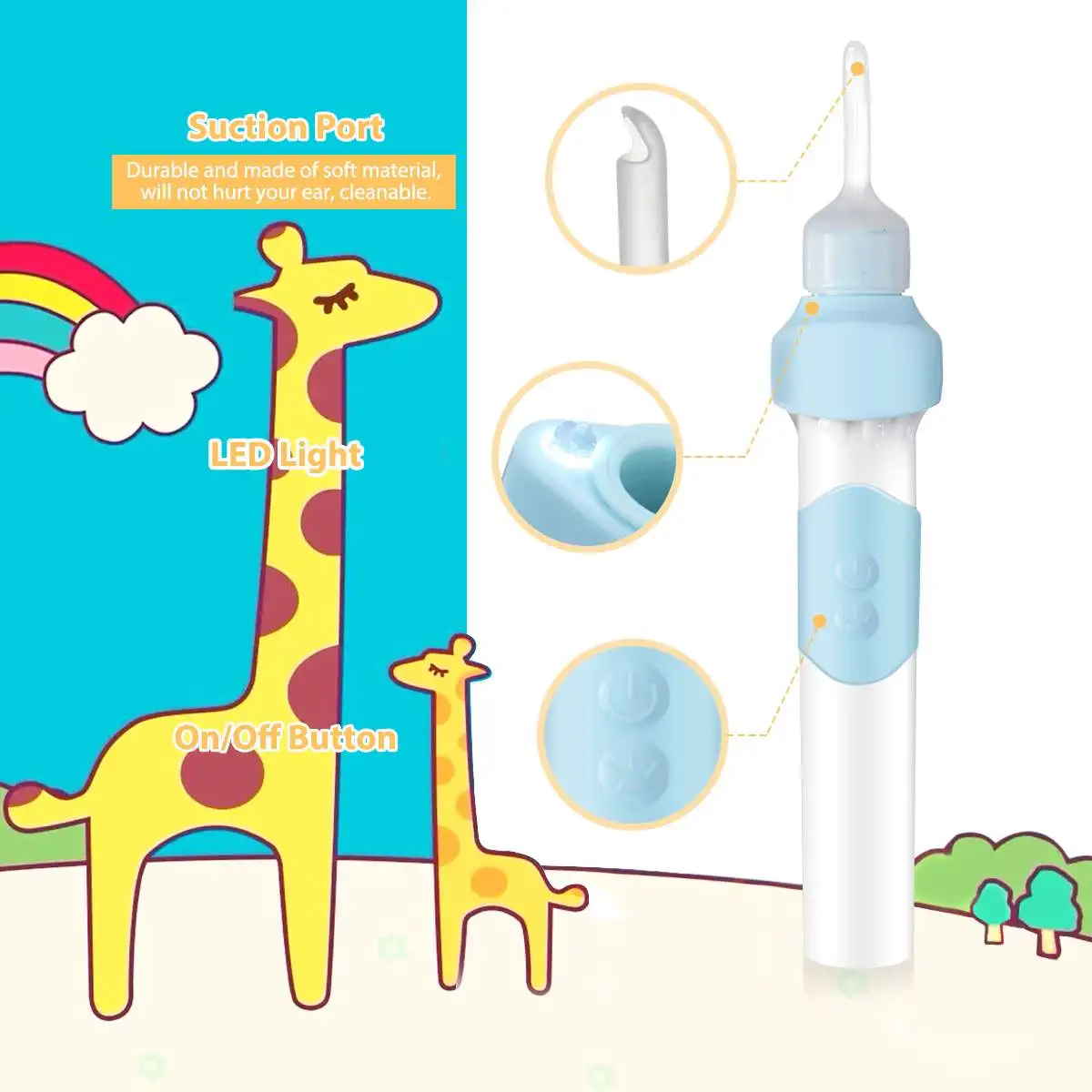 

Vacuum Ear Cleaner Machine Electronic Cleaning Ear Wax Removes Earpick Cleaner Prevent Ear-pick Clean Tools Ear Care+6 Batteries