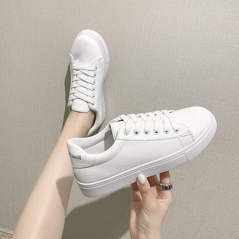 

Women Sneakers Fashion White PU Leather Platform Chunky Casual Shoes Flat Designers Woman Tennis Female Walking Zapatos Mujer