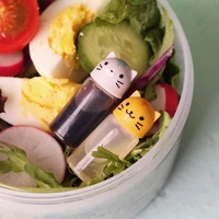 3pcsset mini seasoning sauce bottle small containers lovely cat dog bottles for bento lunch box kitchen jar accessories cartoon