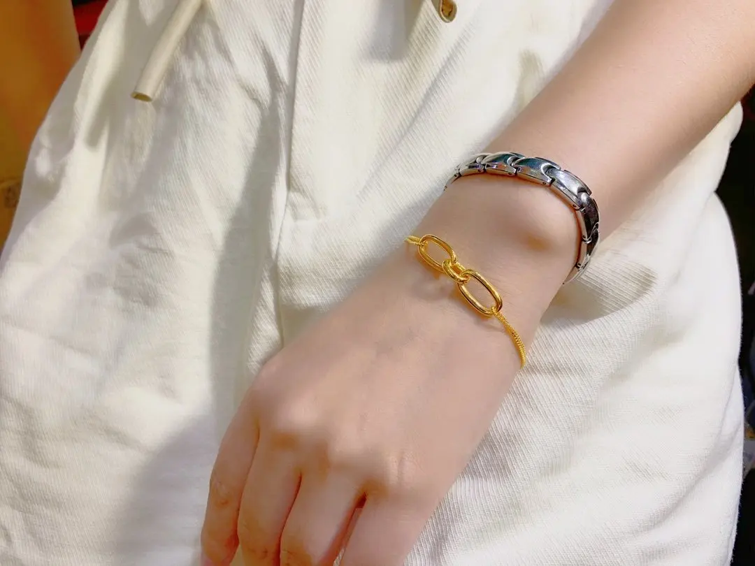 

HX 24K Pure Gold Bracelet Real 999 Solid Gold Bangle Upscale Beautiful Romantic Trendy Classic Jewelry Hot Sell New 2020