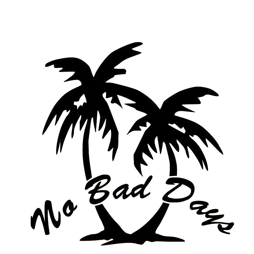 

No Bad Days Hawaiian Beach Palm Tree Car Sticker Automobiles Motorcycles Exterior Accessories Vinyl Decals for Honda Lada Bmw