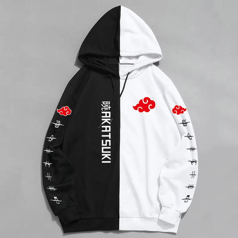 

2021 New Sale Double Color Hoodie Fashion Akatsuki Print Pullover Sweatshirt XS-4XL Large Size Anime Men Women Hoodies