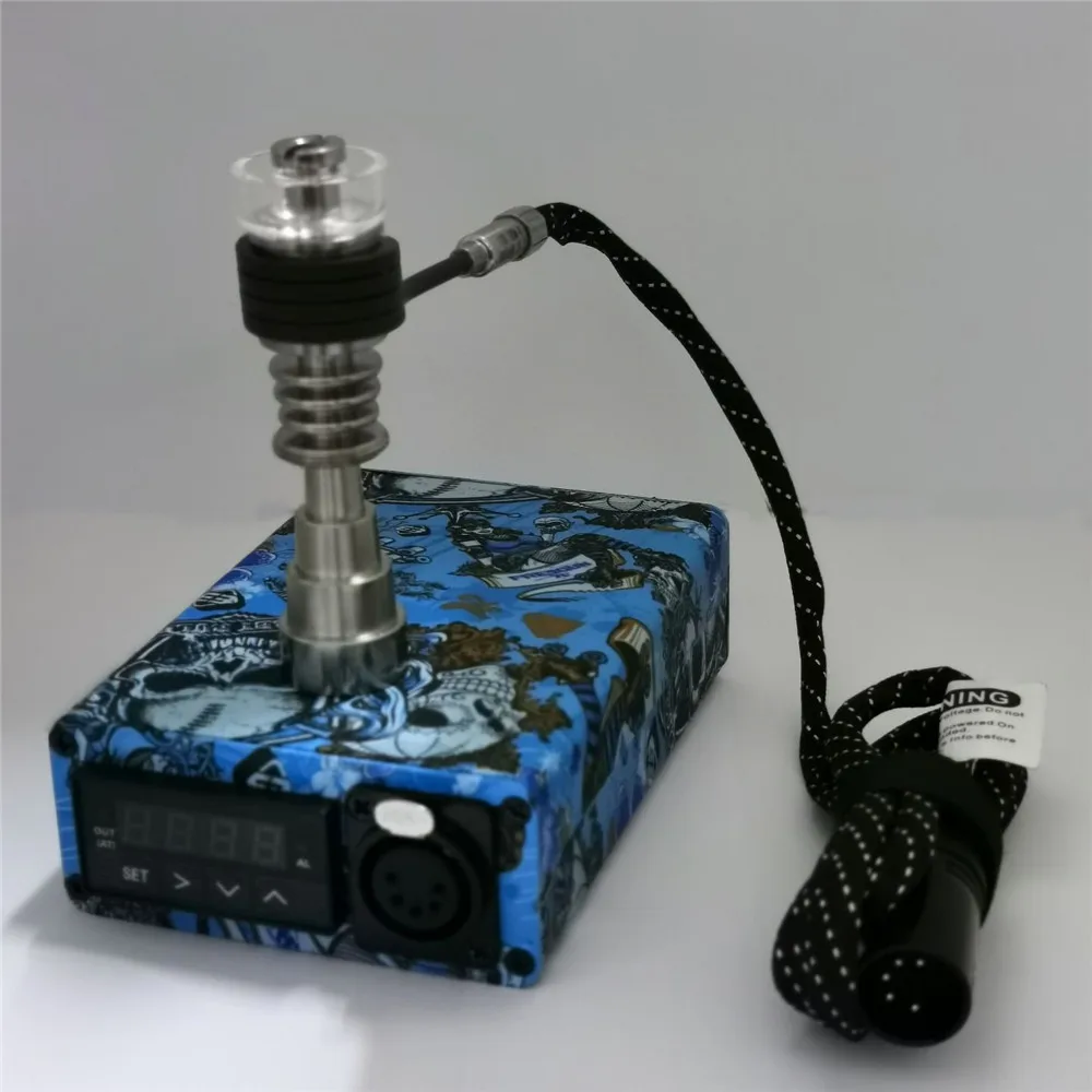 Graffiti Enail Dab Kit Electric Nail Pen Rig Wax PID TC Box with Coil Heater 6 in 1 Hybrid Ti&ampQuartz for glass bongs |