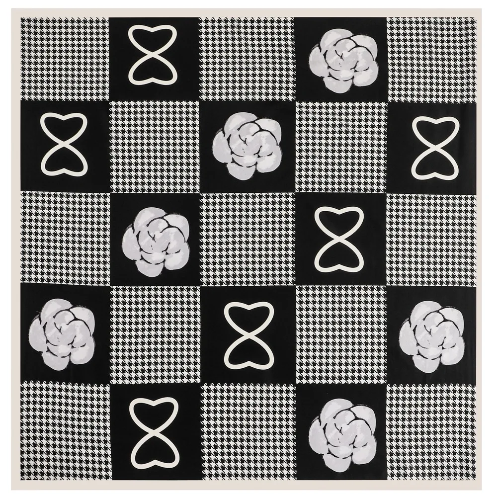 Европейский и американский клетчатый 90 см большой квадратный шарф Шелковый