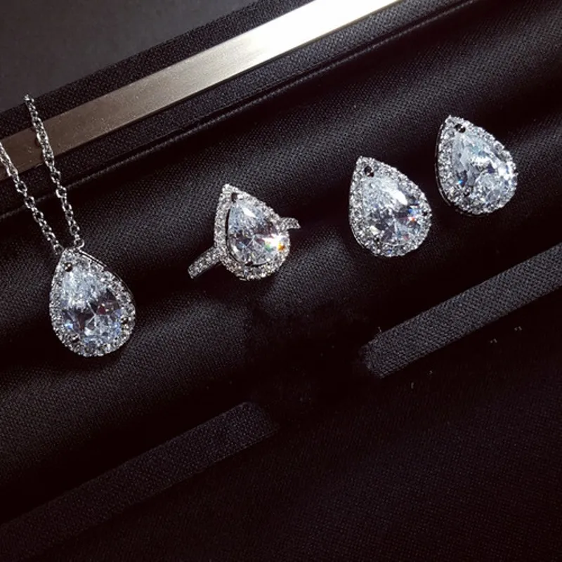 Серьги висюльки с кулон кольцо ювелирные украшения комплект из покрытого