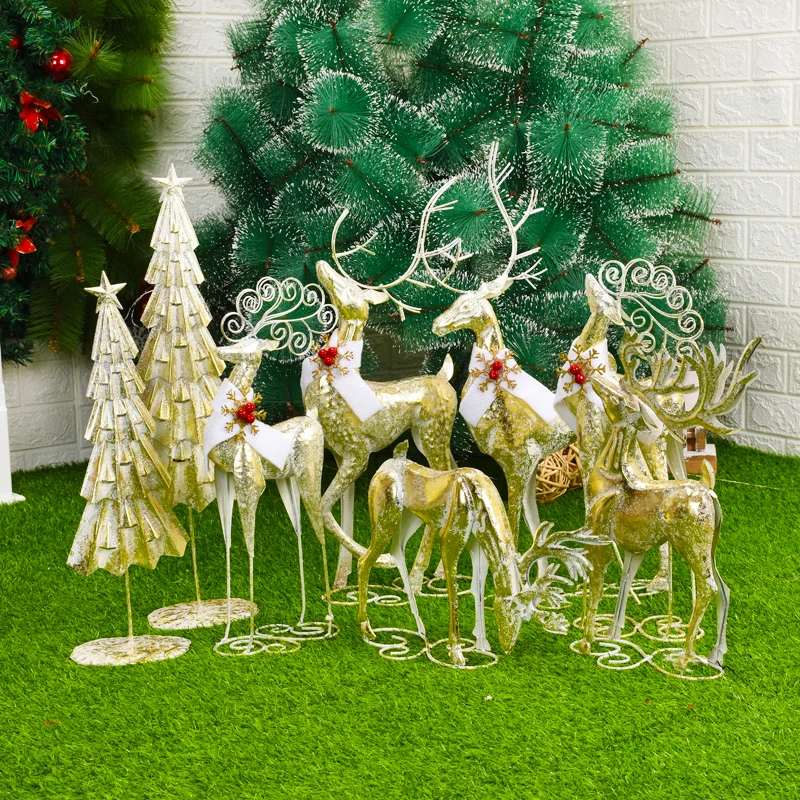 

2022 New Christmas Decoration Elk Handmade Artwork Home Decor Christmas Tree Ornaments 43cm Sika Deer Garden Decoration