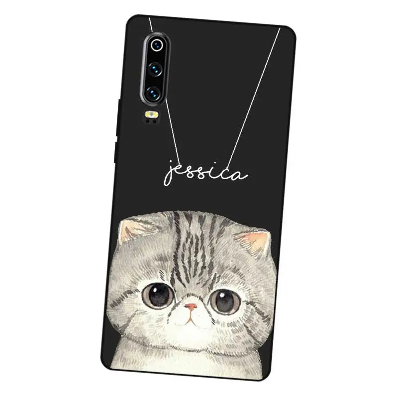 Кошка пользовательское имя DIY черный мягкий Уретановый Термопластик (tpu)