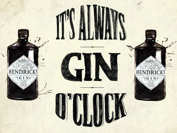 

It's Always Gin O Clock Retro Metal Sign Vintage / Pub / Bar/ Kitchen