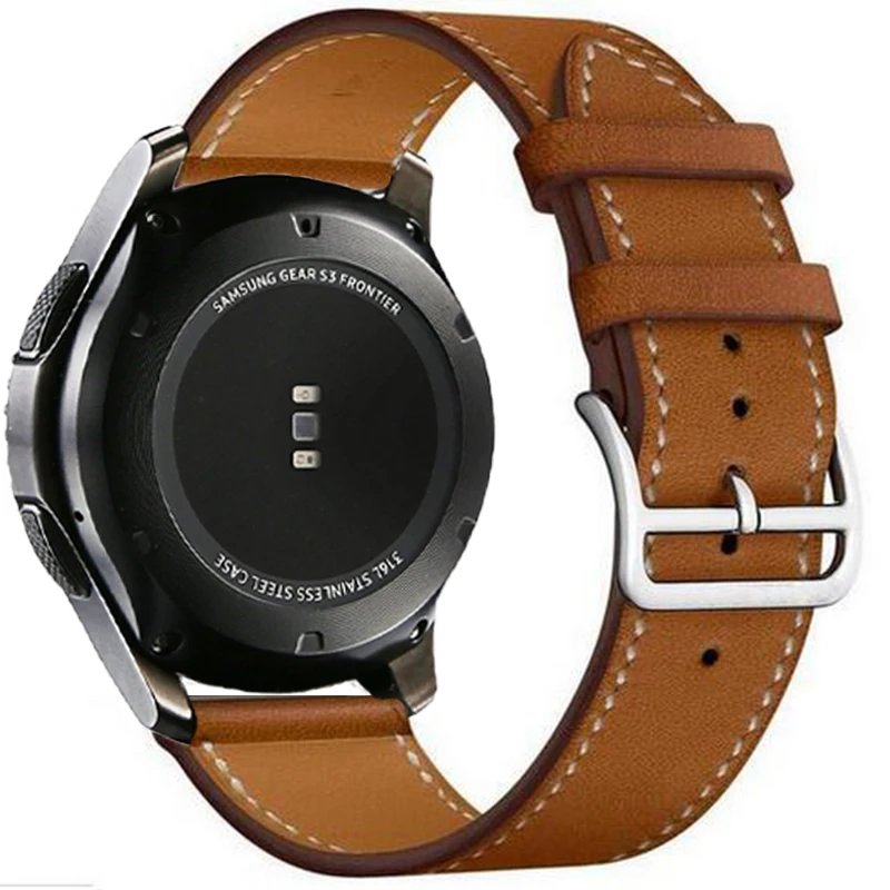Кожаный ремешок для samsung gear Sport S2 S3 Classic Frontier для Galaxy Watch 42 мм 46 мм ремешок 22 мм быстрая замена ремешков