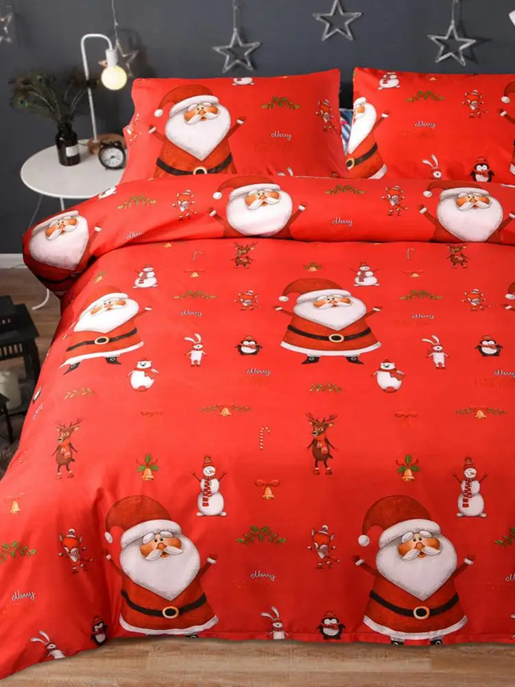 Рождественское покрывало для кровати с рисунком Санта Клауса пододеяльник