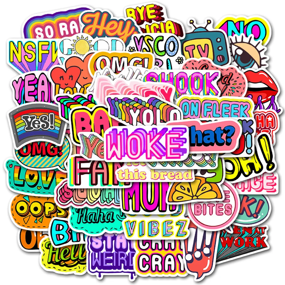 50 шт. английский фразу серии наклейки в виде букв для ноутбука автомобильный