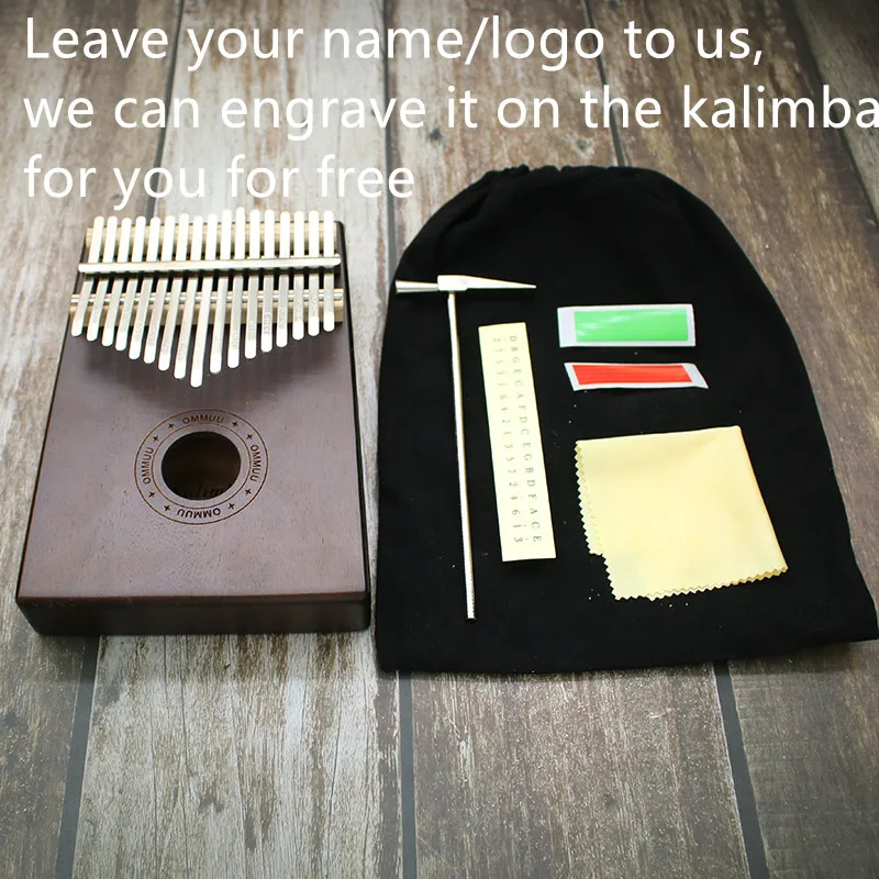 17 ключей калимба мбира Африканский твердый красный палец пианино с сумкой