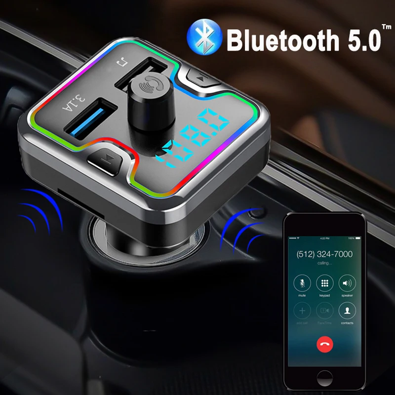 FM-трансмиттер автомобильный с поддержкой Bluetooth 5 0 и MP3