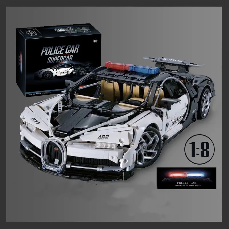 2020 Новинка 3635 шт. техника 1:8 Супер гоночный автомобиль Bugatti Chiron городская полиция