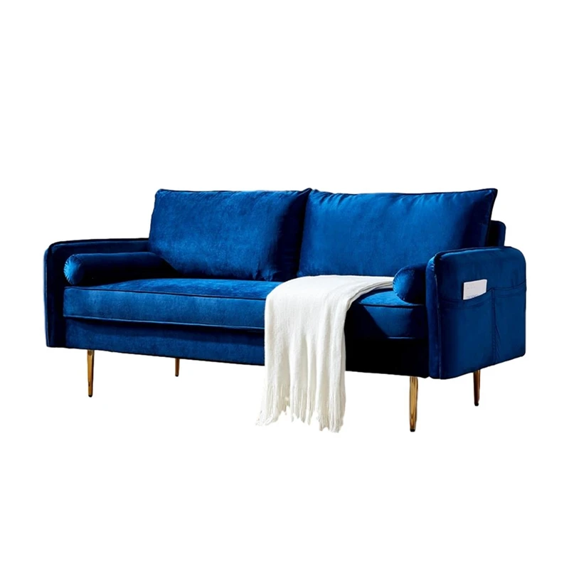 

Velvet Fabric Sofa With Pocket