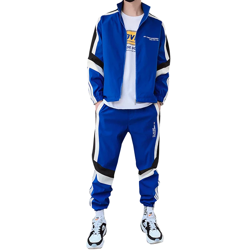 Dropshipping Men's Sets 2020 Hip Hop Loose Clothes Mens Spring Streetwear 2 Piece Suit Male Print Jactets Fitness Tracksuit | Мужская