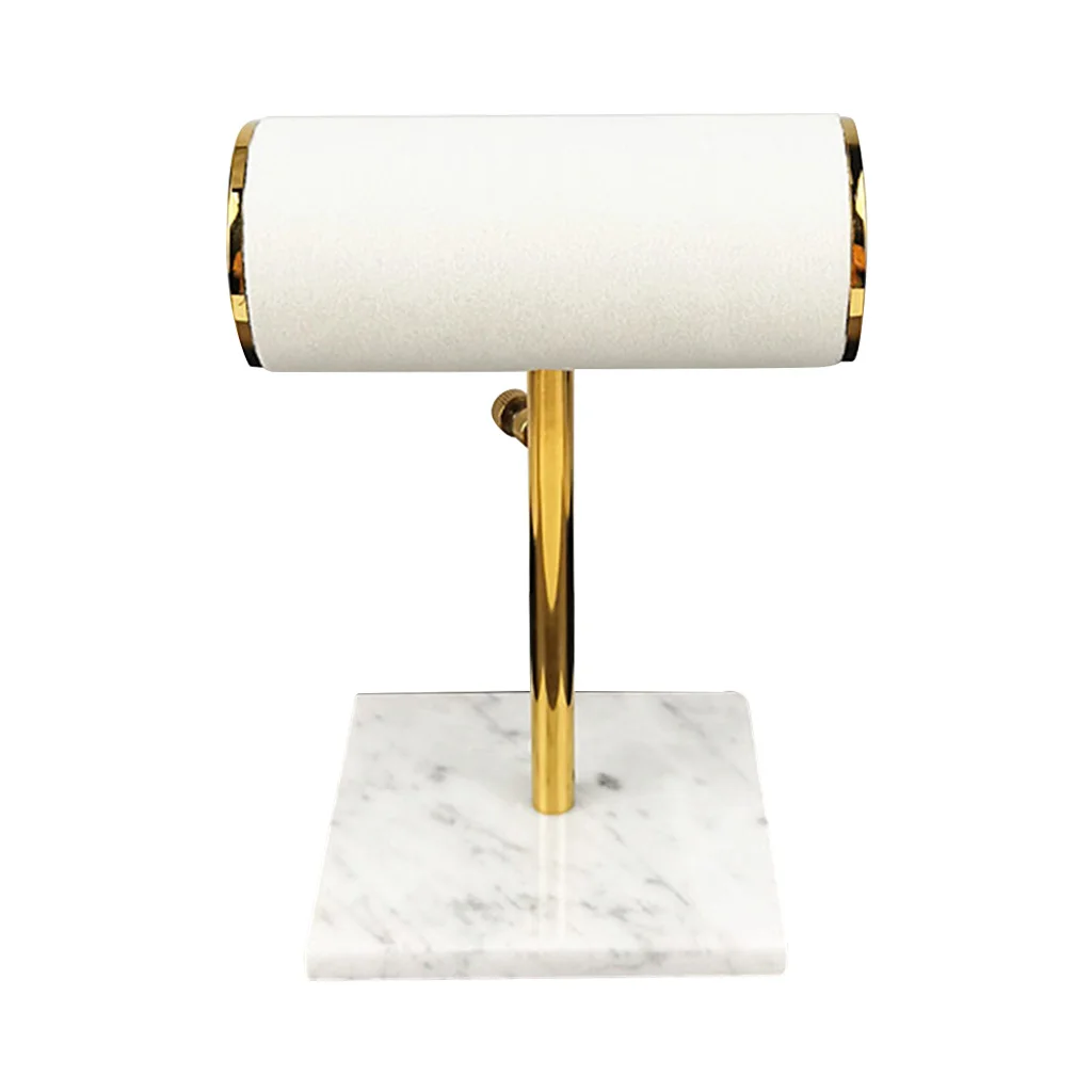 Exquisite Marble Base Jewelry Organizer Tray T-bar Necklace Bracelet Display