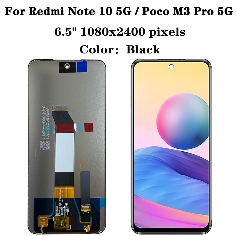 6 5 original for xiaomi redmi note 10 5g lcd display touch screen assembly for xiaomi poco m3 pro 5g lcd screen repair kit free global shipping