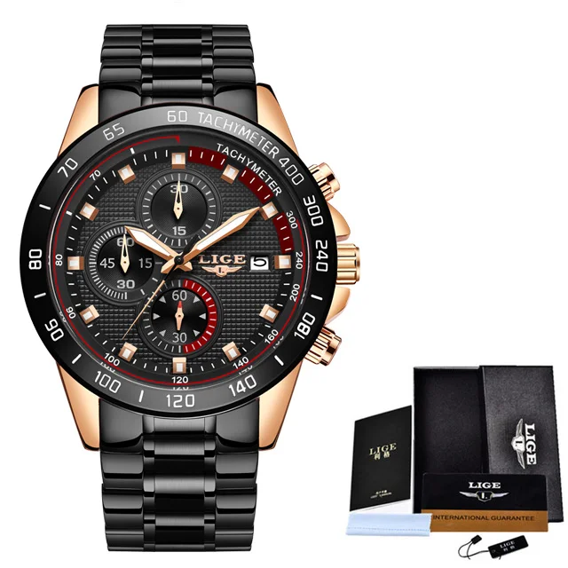 Relojes LIGE мужские часы Топ бренд класса люкс военные спортивные Кварцевые
