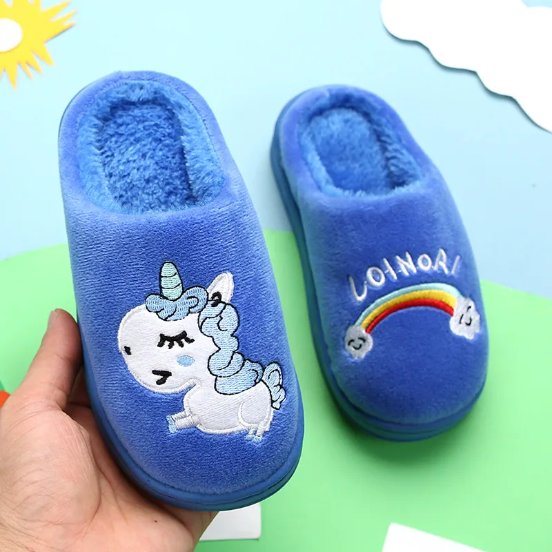 Детские зимние тапочки хлопковые домашние с мультяшным Кроликом детские