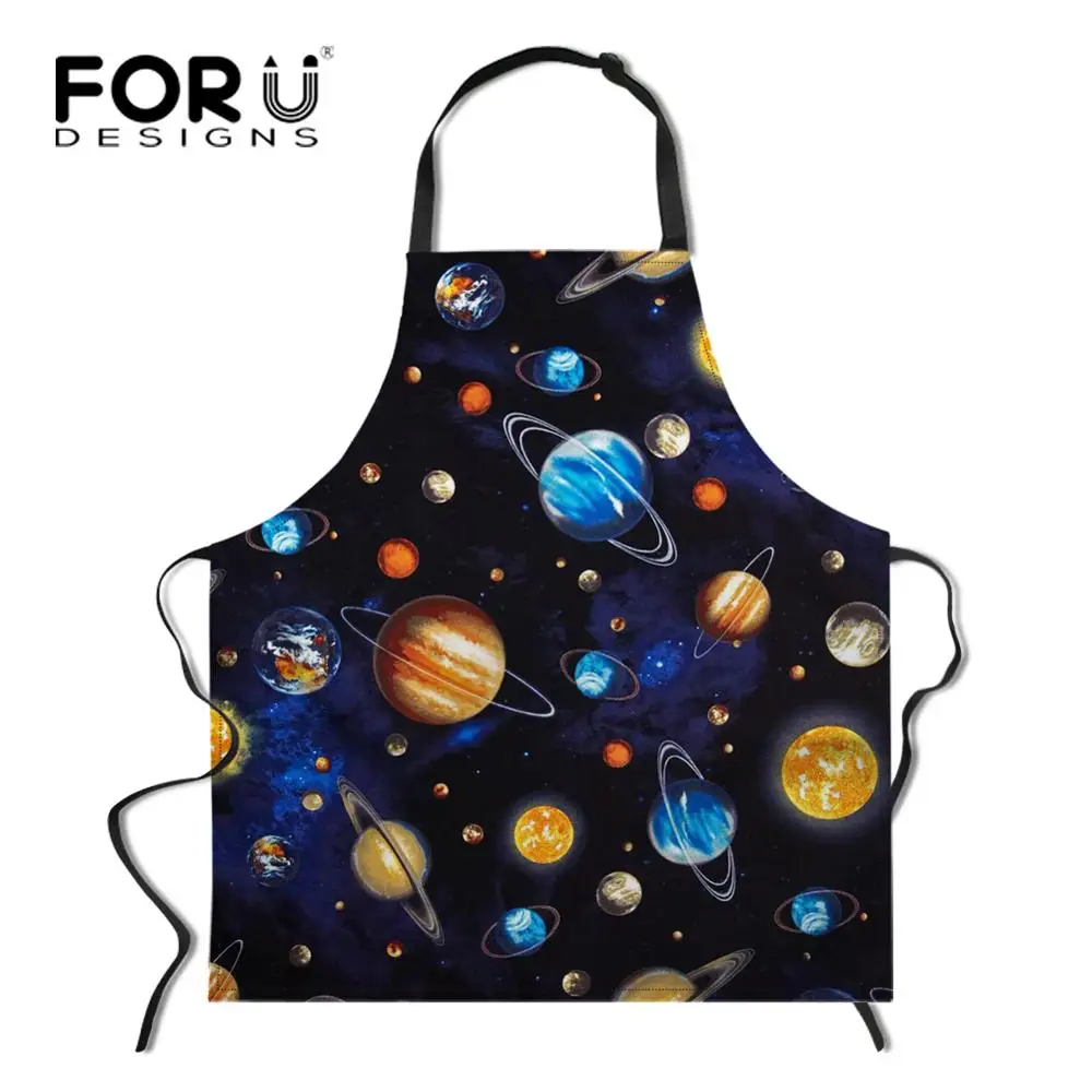YY0763R FORUDESIGNS/Космический Galaxy Cat кухонный фартук в стиле унисекс Регулируемый поварский фартук без рукавов для приготовления барбекю - Цвет: YY0763R