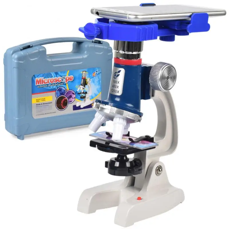 

100X 400X 1200X светодиодный лабораторный микроскоп, набор для домашней школы, научная развивающая игрушка, подарок, изысканный для детей, биологи...