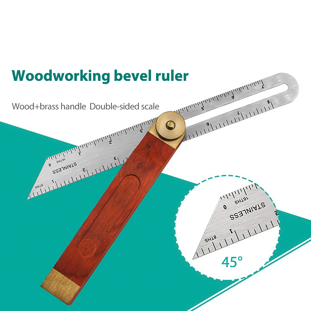 

Угловые линейки, измерители, тройной квадратный скользящий Т-скос с деревянной ручкой, инструмент для измерения уровня, деревянная маркиро...