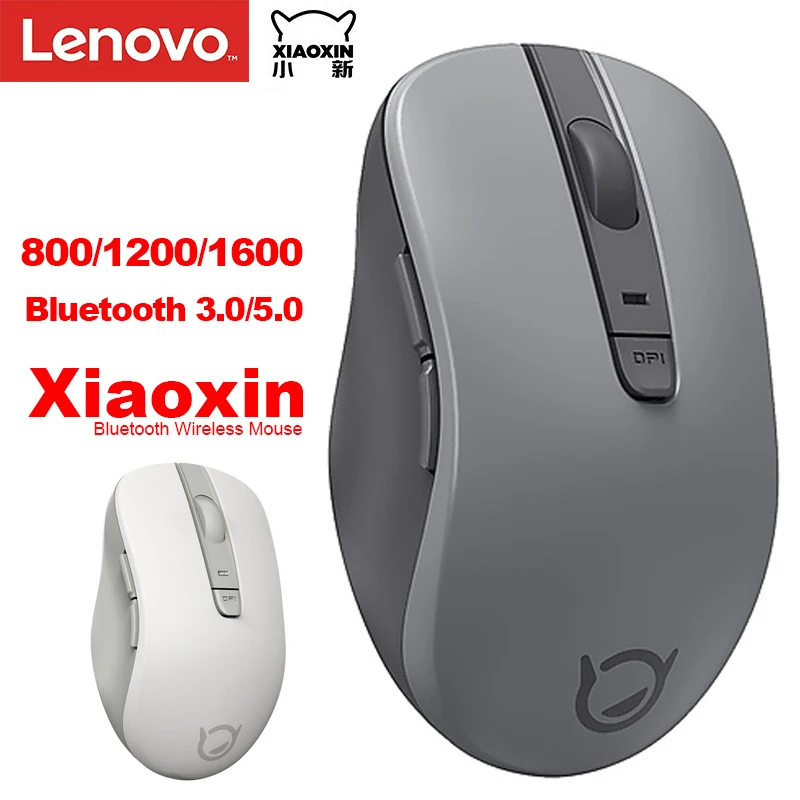 

New Lenovo Xiaoxin BT Wireless Mouse with1600DPI Bluetooth 3.0/5.0 Smart Sleep Function White/Black Mice for Windows 7 8 10 .