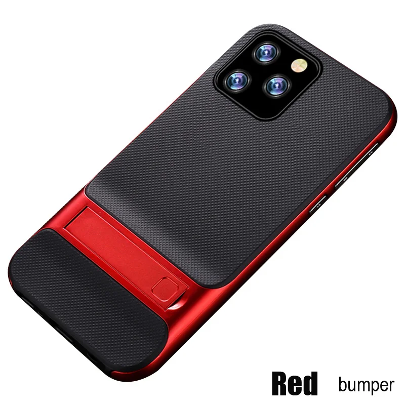 Для iPhone 11 Pro Max чехол s противоударный Прочный Гибридный чехол-подставка для Apple iPhone XR X Xs 6 6s s 7 8+ Plus Полный чехол для телефона - Цвет: Red bumper