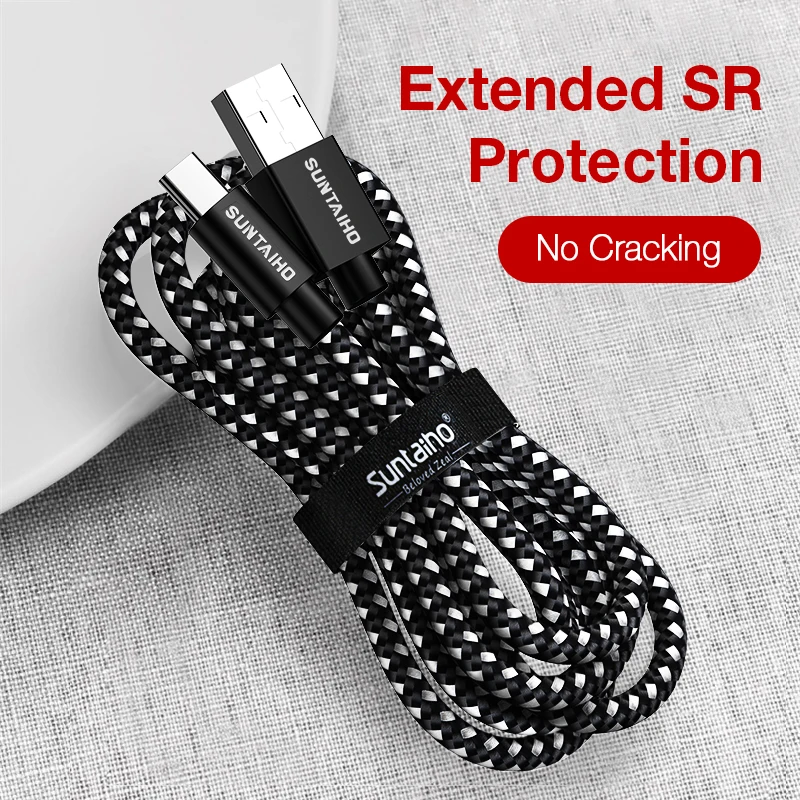 Suntaiho Тип usb C кабель для samsung S10 S9 A50 Xiaomi Redmi Note 8 Pro быстрой зарядки Тип-C Зарядное устройство мобильного телефона кабель с разъемом usb-c