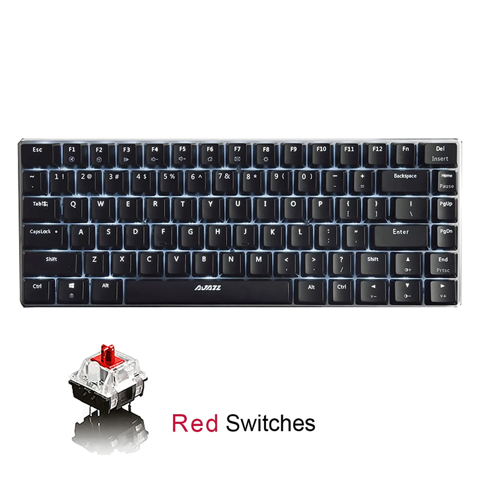 Двухрежимная механическая клавиатура Ak33bluetooth 5 0 с красной подсветкой 82 клавиши |