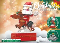 christmas theme snow reindeer music box building blocks diy creative model friends bricks toys for children xmas gifts