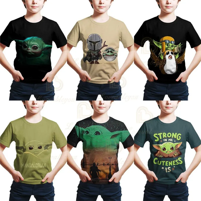

Baby Yoda Mandalore T Shirt Disney Men Women Children Wars T-shirt 3D Print Tops Boy Girl Kids Cool Summer Tee Male