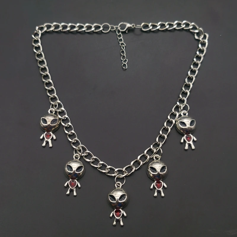 Новинка Ретро стиль Harajuku готика панк металл НЛО форма инопланетянина подвеска