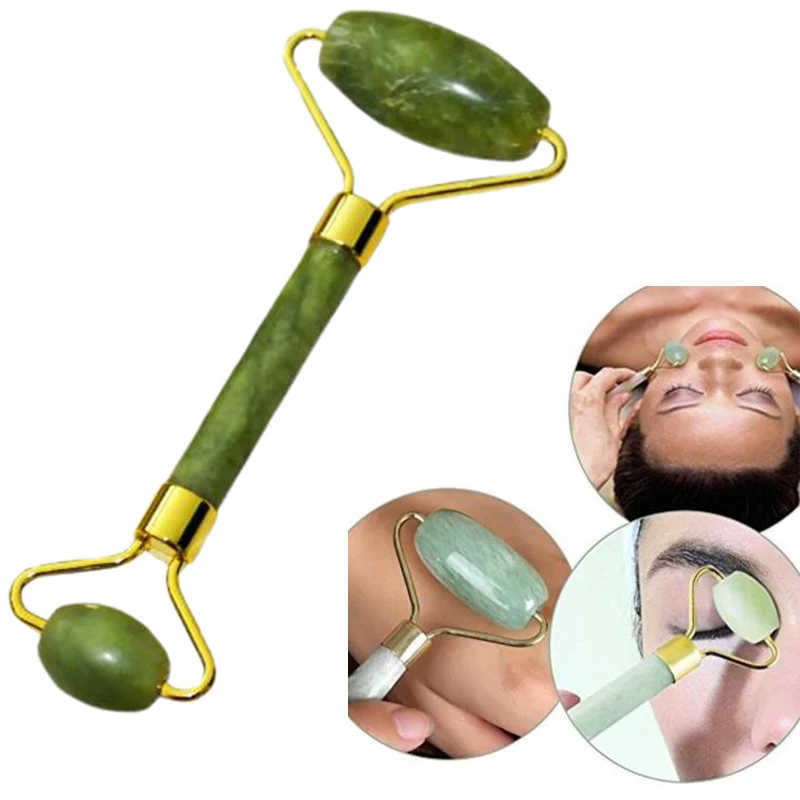 1 шт. нефритовый ролик Премиум натуральный антивозрастной массажер для лица и инструмент для гуаша