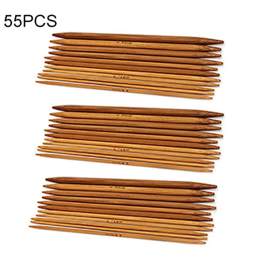 

55 шт., вязаный набор инструментов для свитера, шапки, шарфа, вязальные спицы из карбонизированного бамбука