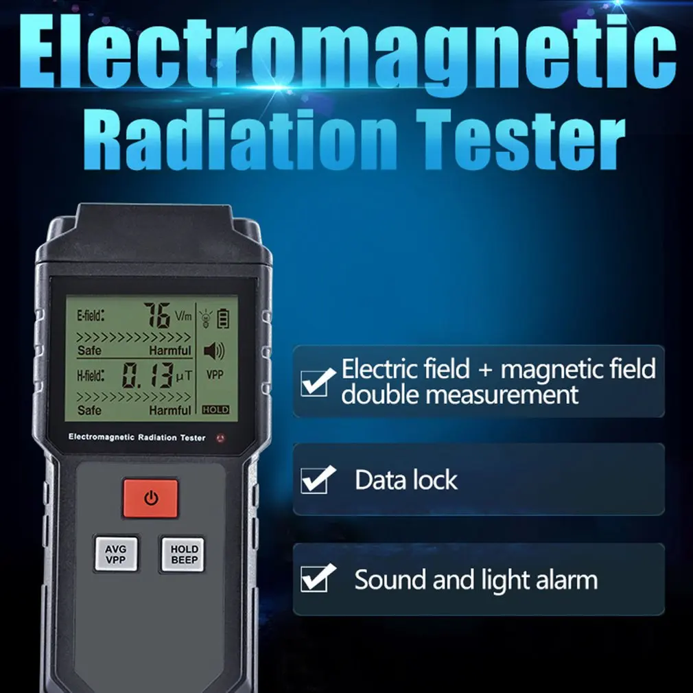 electromagnetic radiation tester portable digital lcd electric magnetic field emf meter dosimeter detector for computer phone free global shipping