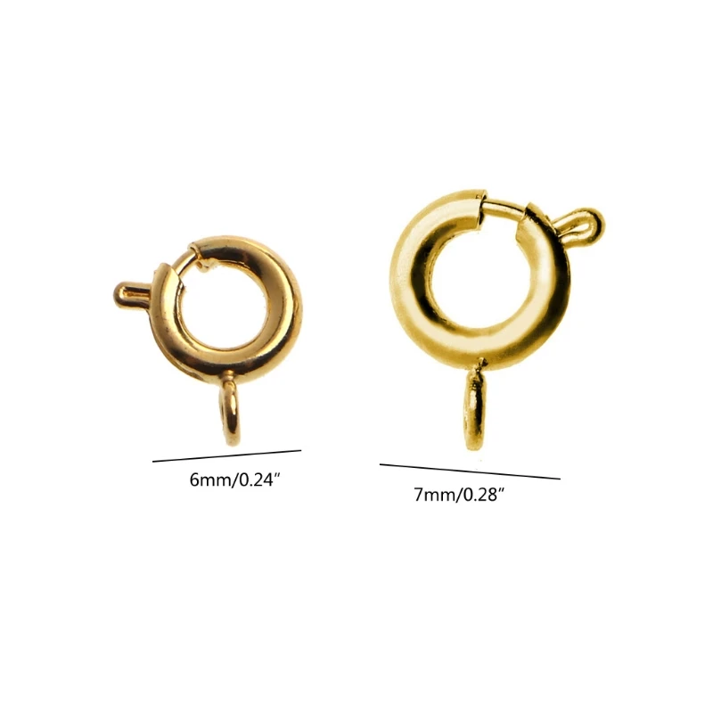 

6mm 7mm Spring Buckle Copper Bracelet Necklace Connecting Buckle Diy Jewelry Accessories Silver Buckle Round Buckle