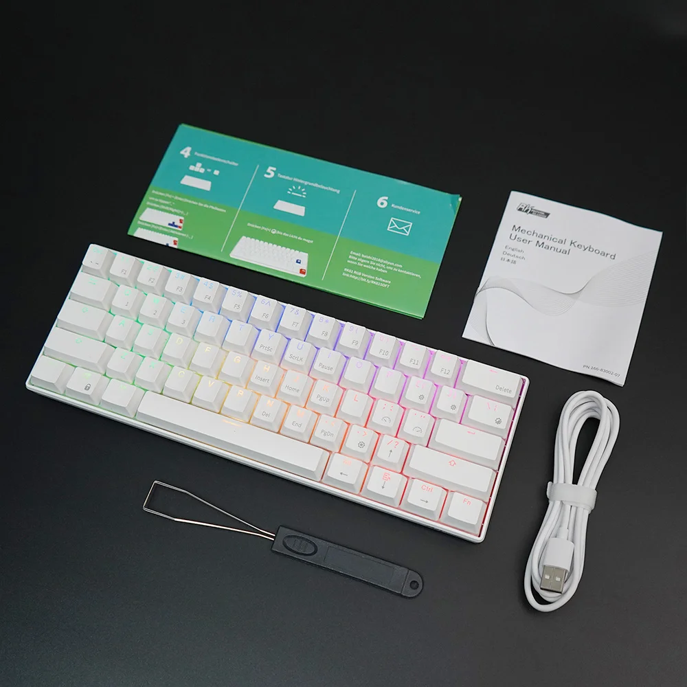 

Royal Kludge RK61 Mini Gaming RGB Dual Mode Wireless Bluetooth RK 61 60% Mechanical keys Keyboard For PC Laptop Mobile Phone