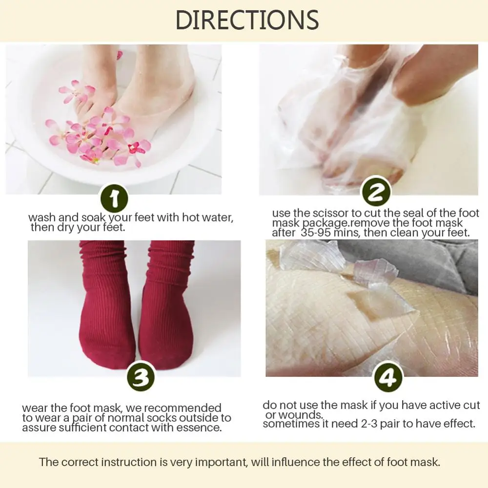 1 пара устройство для удаления омертвевшей кожи маска ног Отшелушивание носки