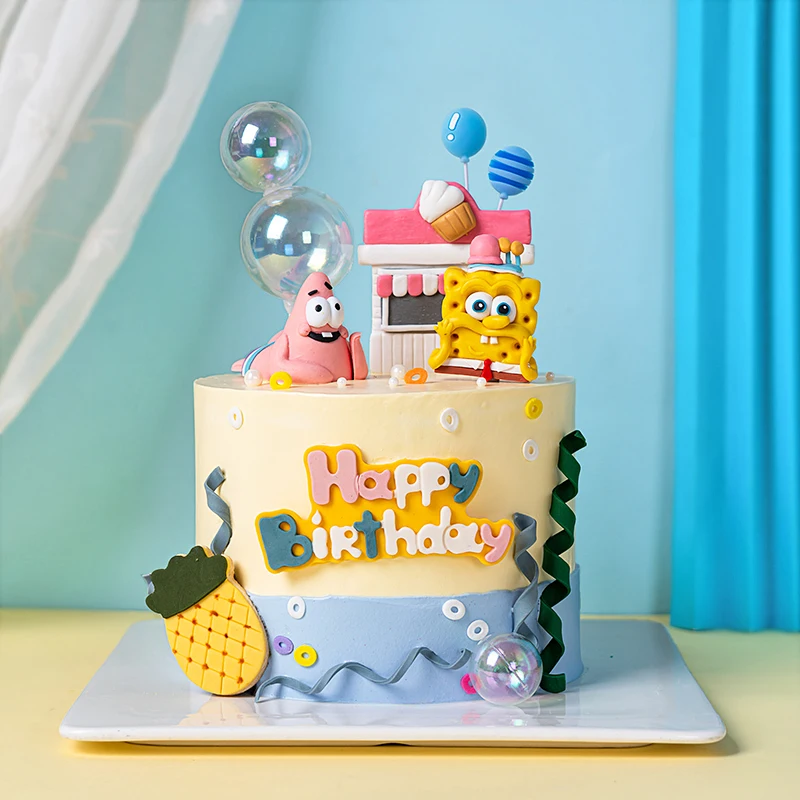 

Baby Shower Cute Cartoon Soft Animal Transparent Sphere Cake Topper Dessert Plug-in Children Birthday Party Decoration Supplies