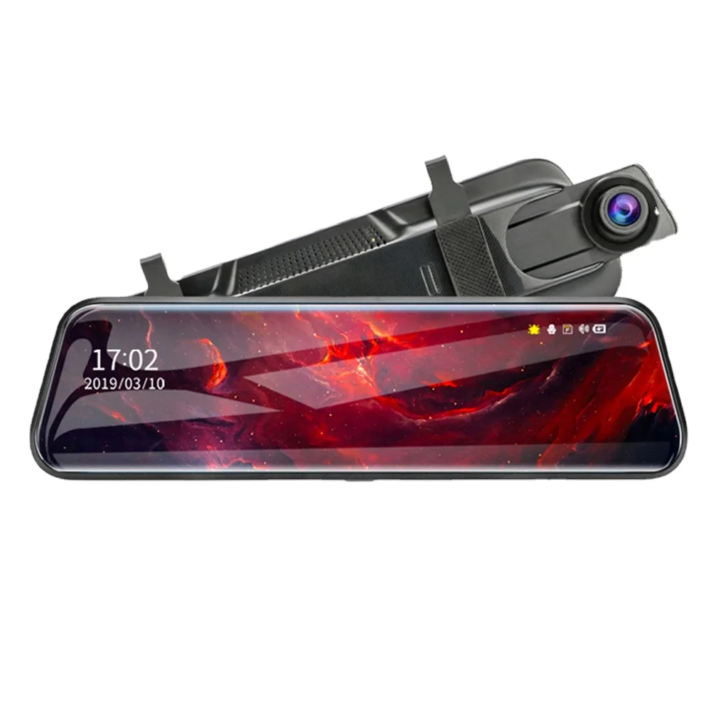 

10 inches 2.5K Car DVR Touch Screen Stream Media Dual Lens Video Recorder Rearview mirror Dash cam Front and Rear camera