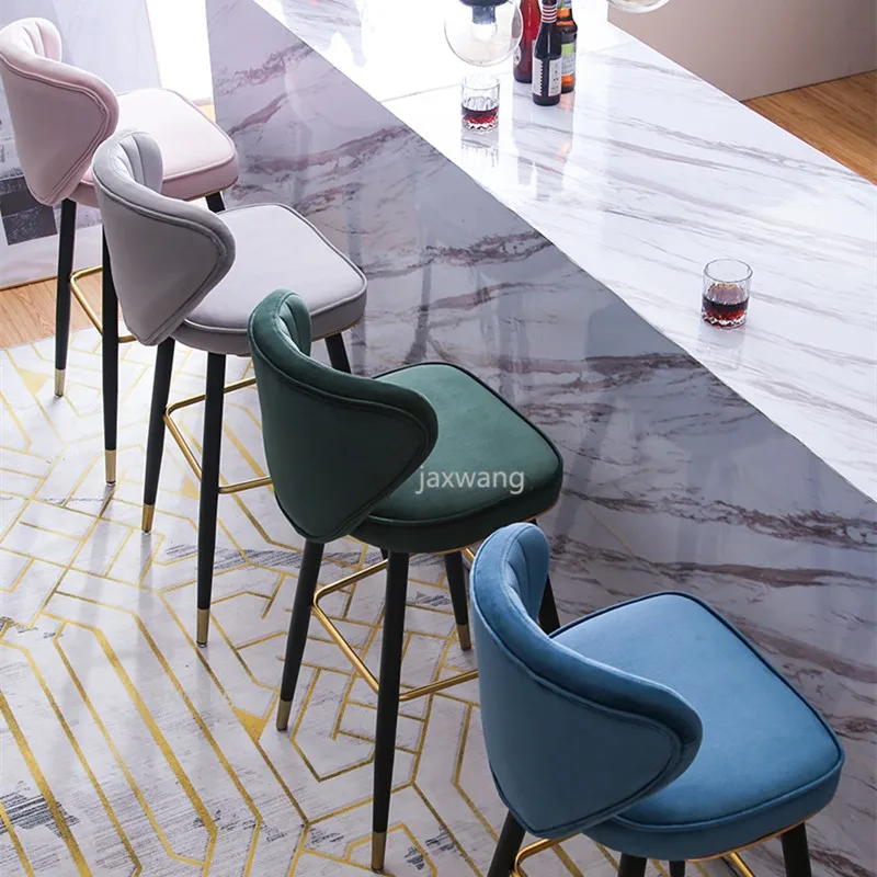 Барный стул из массива дерева роскошный барный американский для отдыха с высоким