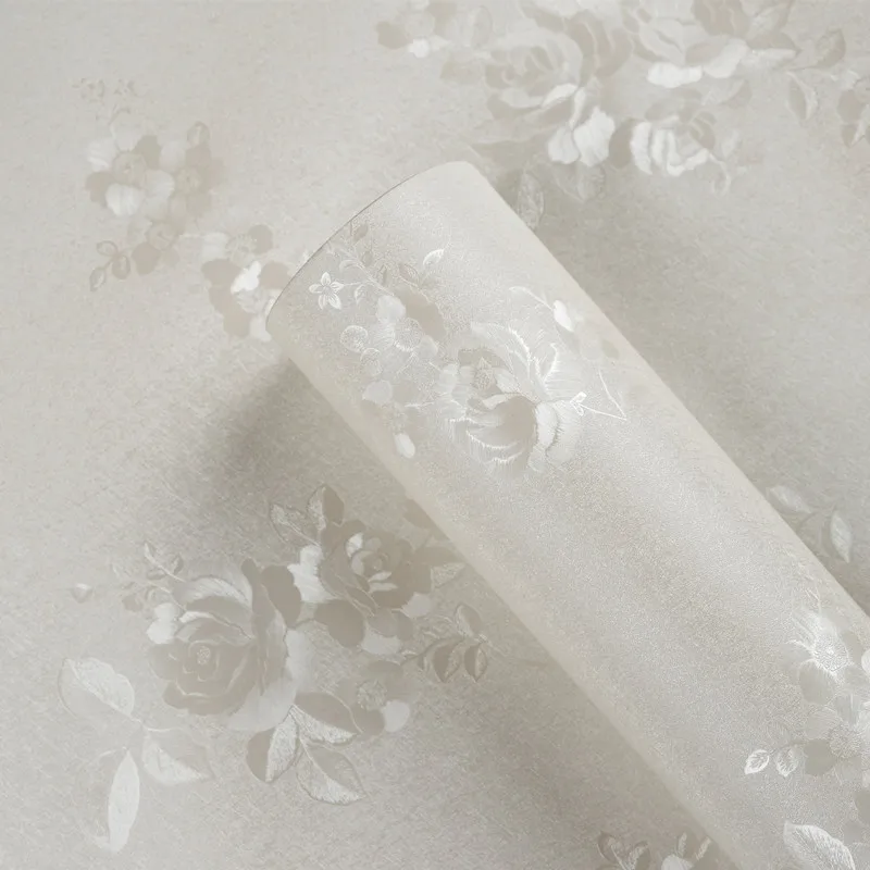 White Rose Flower Классические цветки пиона и розы цветочные обои рулоны ПВХ самоклеющиеся обои для гостиной спальни домашний декор настенные покрытия - Цвет: White Rose Flower