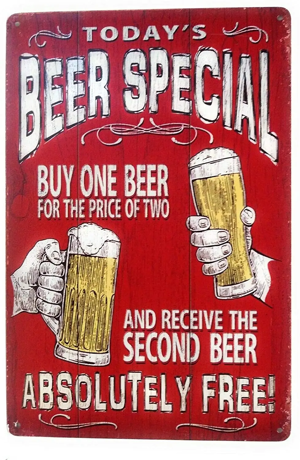 

Особенная покупка Одного Пива по цене двух металлических жестяных вывесок для кафе в стиле ретро, настенный домашний бар, паб, винтажный Дек...
