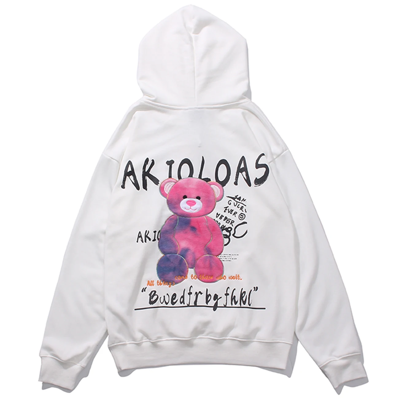 Осенний пуловер с вышитым медведем в стиле Харадзюку Толстовка уличная одежда