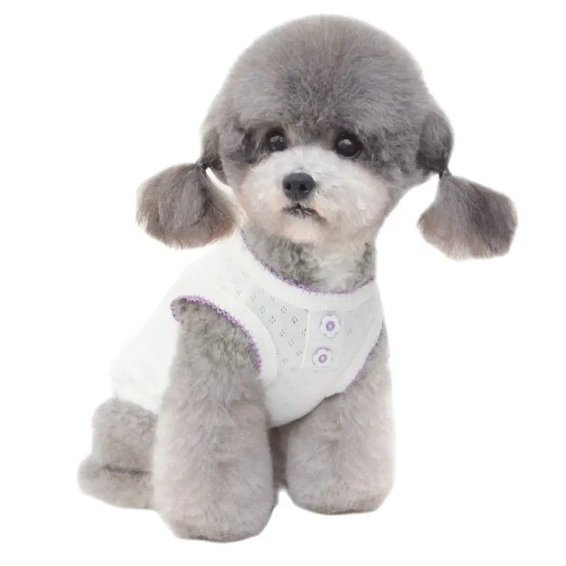 

Одежда для домашних питомцев, наряд для щенков, жилет, тонкая дышащая сетка для маленьких собак, новинка одежды с изображением померанского ...