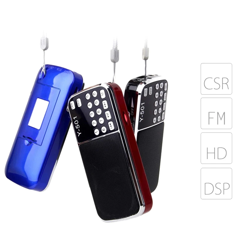 

Portable Radio High Power MP3 Player Digital Audio Music Player with LED Flashlight XR-Hot